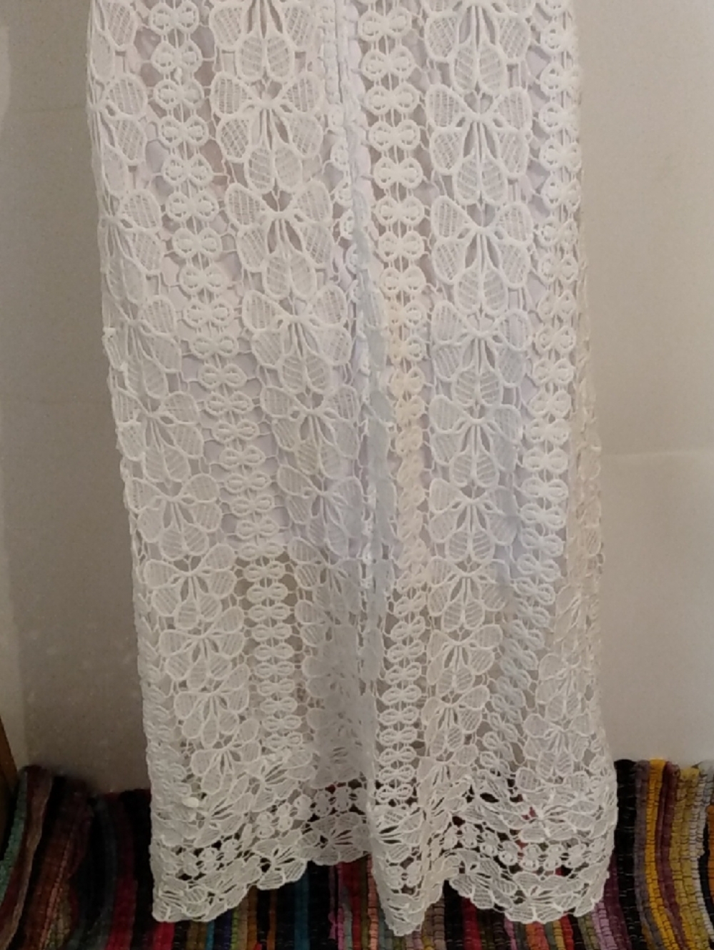White Lace crochet Boho Bohemian Whimsygoth  Fairy Maxi Dress - Picture 8 of 11